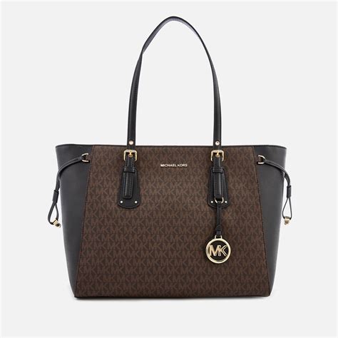 michael kors signature voyager multi function top zip tote|michael kors tote with zipper.